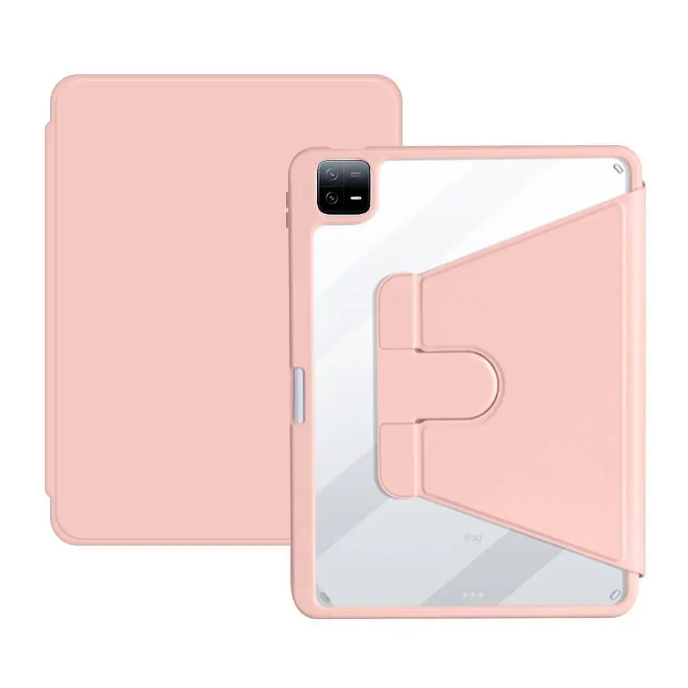 Чехол TPUCristal Pen holder 360 для Xiaomi Pad 6/6 Pro 11 2023 Светло-розовый - фото 2