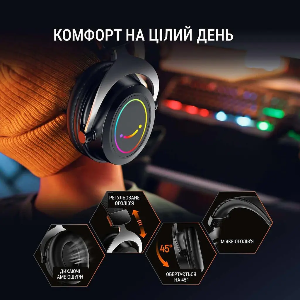 Игровая гарнитура Fifine H3 RGB Black (H3) - фото 6