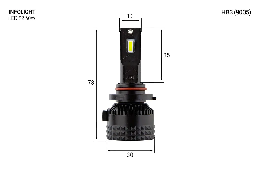 Комплект світлодіодних ламп Infolight S2 9005 60W - фото 6