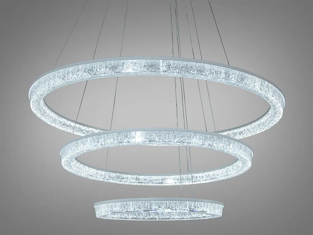 Підвісна LED люстра Diasha D9711/800+600+400WH біла, 148 W, з пультом, освітлення до 30 м2 - фото 3