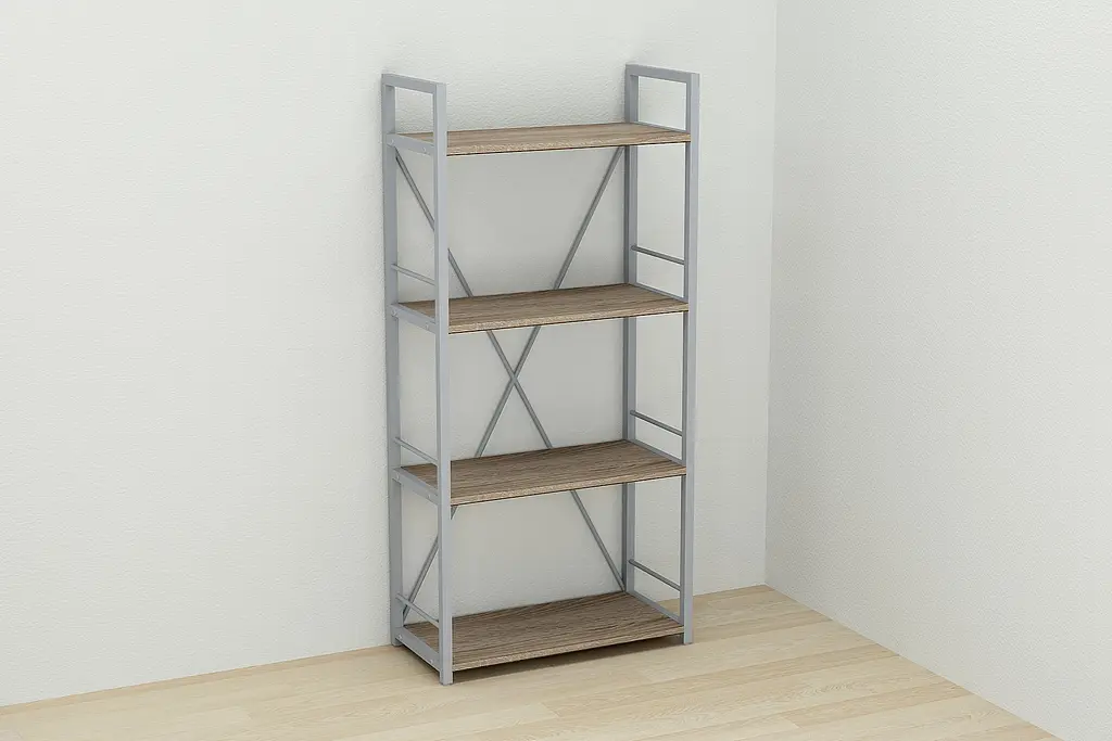 Этажерка 4/60 Ferrum-decor Серии Коннект 120x60x28 серый ДСП Дуб Сонома Трюфель 16мм (FRD-104252) - фото 5