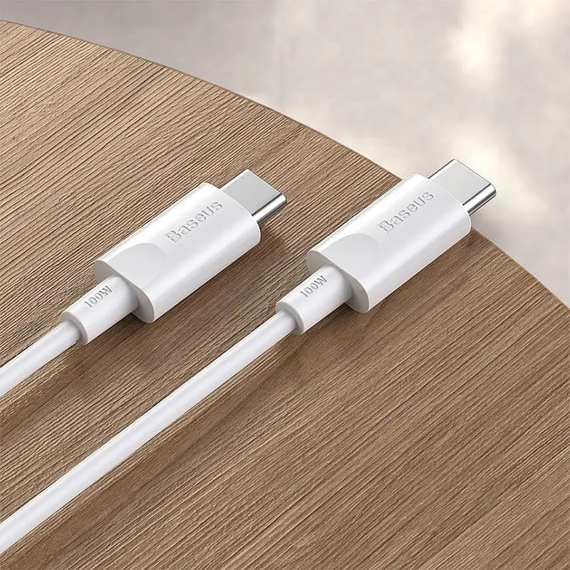 Кабель Baseus Xiaobai Cable Type-C to Type-C 5A 100W 1.5m CATSW-D02 White - фото 3