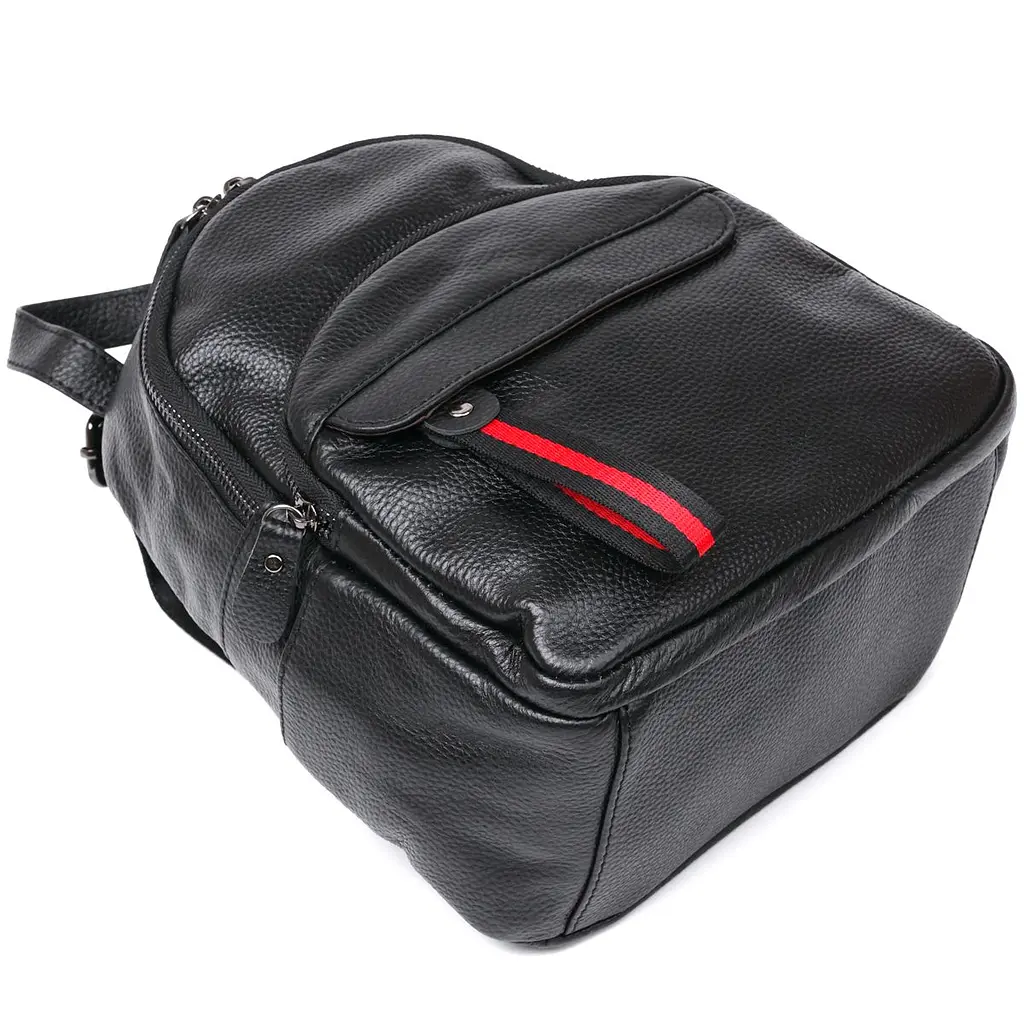 Шкіряний невеликий жіночий рюкзак Vintage 20675 чорний - фото 9