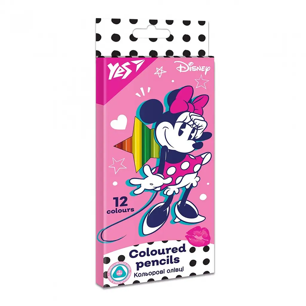 Олівці кольорові 12 кольорів "Yes" №290668 Minnie Mouse(12)
