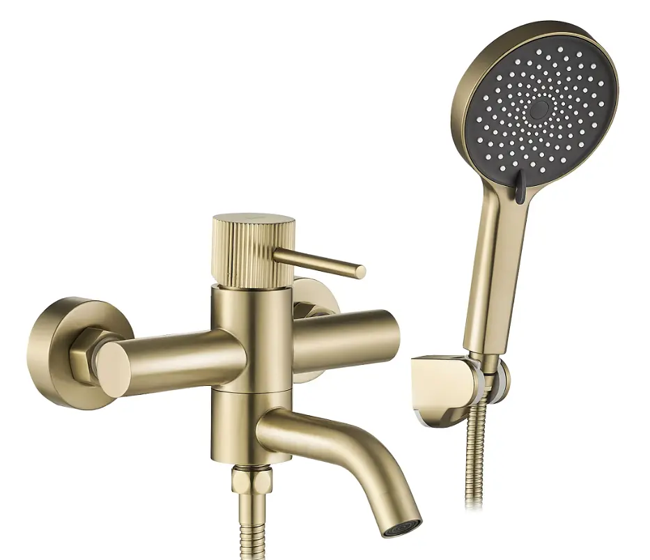 Змішувач для ванни Rea Lungo Stripe brushed gold REA-B8055