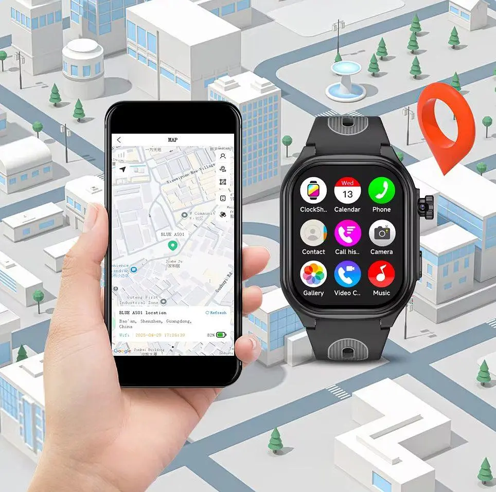 Розумний дитячий смарт годинник Lemfo AS06 з 4G сім картою, GPS трекером, 16GB пам’яті, прослушкою та висувною поворотною HD-камерою До 5 днів роботи Блакитний - фото 12