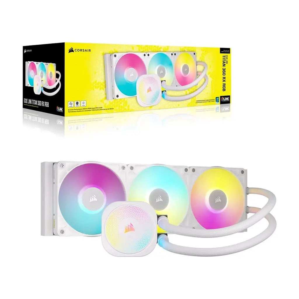 Система рідинного охолодження Corsair iCUE LINK TITAN 360 RX RGB White (CW-9061021-WW) - фото 6