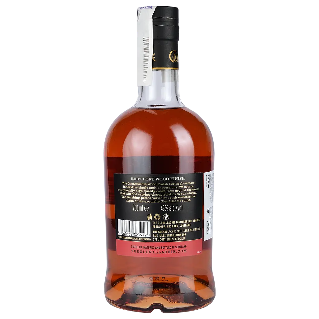 Віскі GlenAllachie Single Malt Scotch Whisky Ruby Port Wood Finish 12 yo, в подарунковій упаковці, 48%, 0,7 л - фото 2