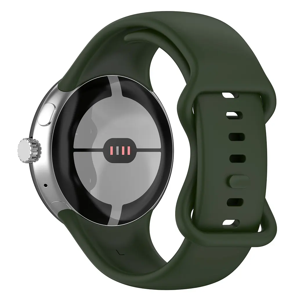 Силіконовий ремінець на смарт годинник Google Pixel Watch 3 45mm/4 45mm, Silicone, field green, зі зручною застібкою, на фітнес браслет, ArmorStandart (ARM84020) - фото 2