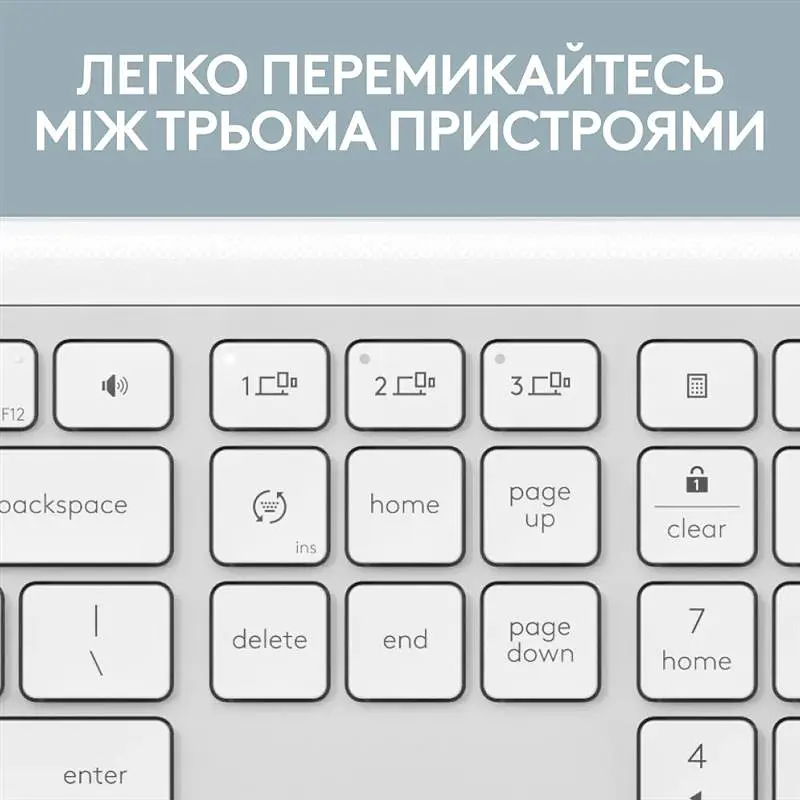 Клавiатура бездротова Logitech Signature Slim K950 US OffWhite USB (920-012466) - фото 3