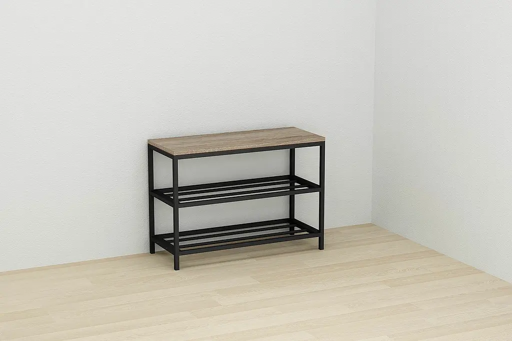 Банкетка универсальная Ferrum-decor Слайм 45x63x26 черный ДСП Дуб Сонома Трюфель 16мм (FRD-104073) - фото 5