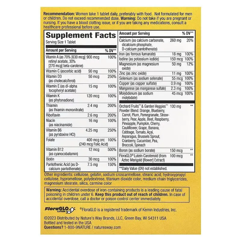 Вітаміни та мінерали Nature's Way Alive! Women's Complete Multivitamin, 50 таблеток для жінок - фото 3