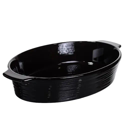 Форма для запікання овальна 36×22.5×7 (см) форма для духовки 2 літри Чорний Yiwu SH1290 - фото 4