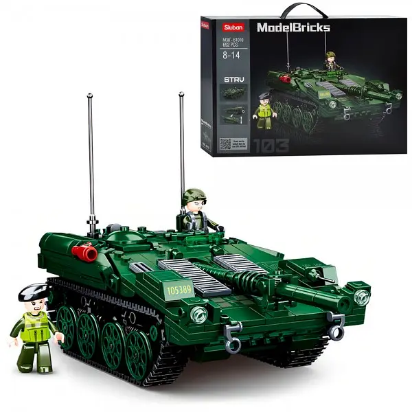 Конструктор M38-B1010 SLUBAN "Танк" 25,5см фігурки 692дет в коробці (6903317468867) - фото 2