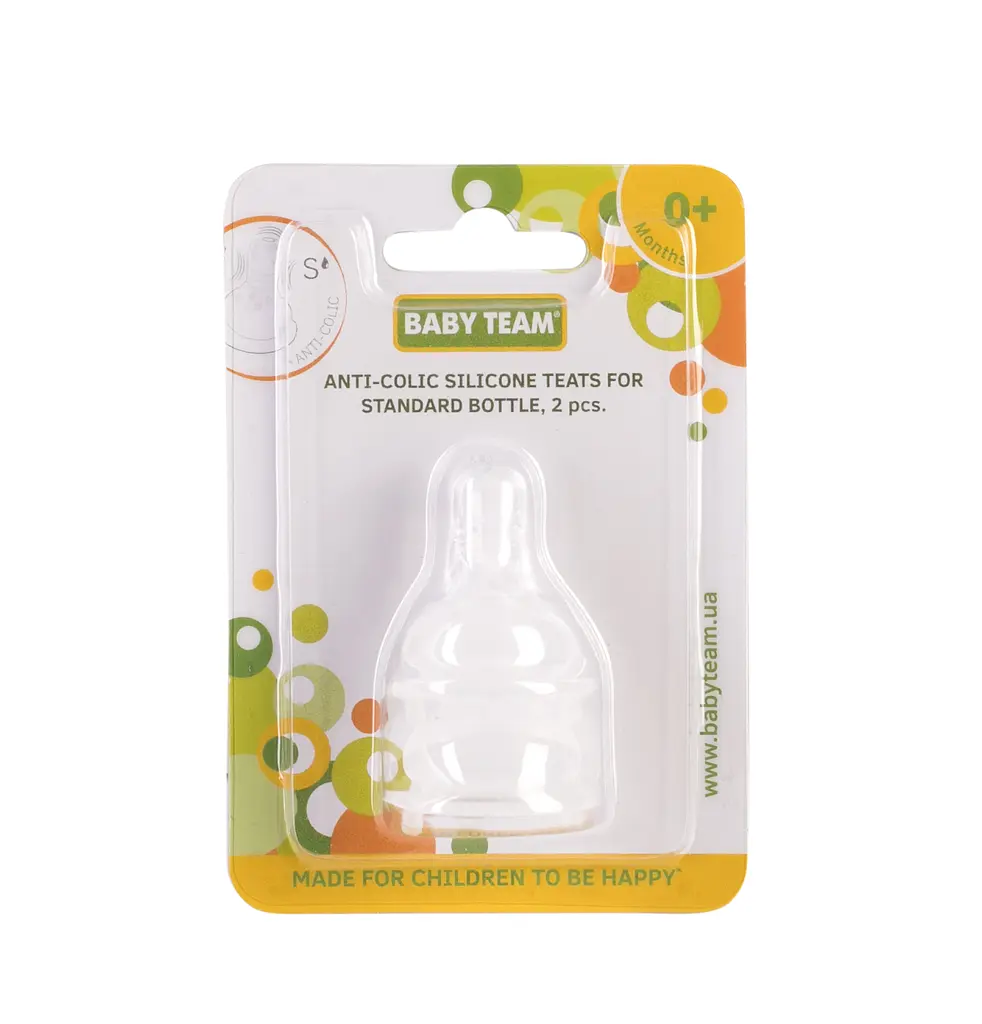 Соска силиконовая Baby Team, антиколиковая, от 0 мес., медленный поток, 2 шт. (2010) - фото 2