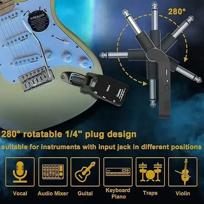 Беспроводной передатчик для электрогитары Getaria GWS-8 2.4GHz цифровая гитарная система - фото 4