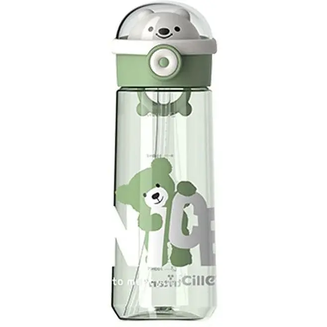 Бутылка для воды Nice Happy Life 620 мл с крышкой флип-топ на защелке зеленая HP17300GR - фото 6