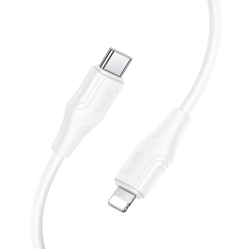 Дата кабель Hoco X124 Bien silicone Type-C to Lightning 27W (1m) White - фото 3