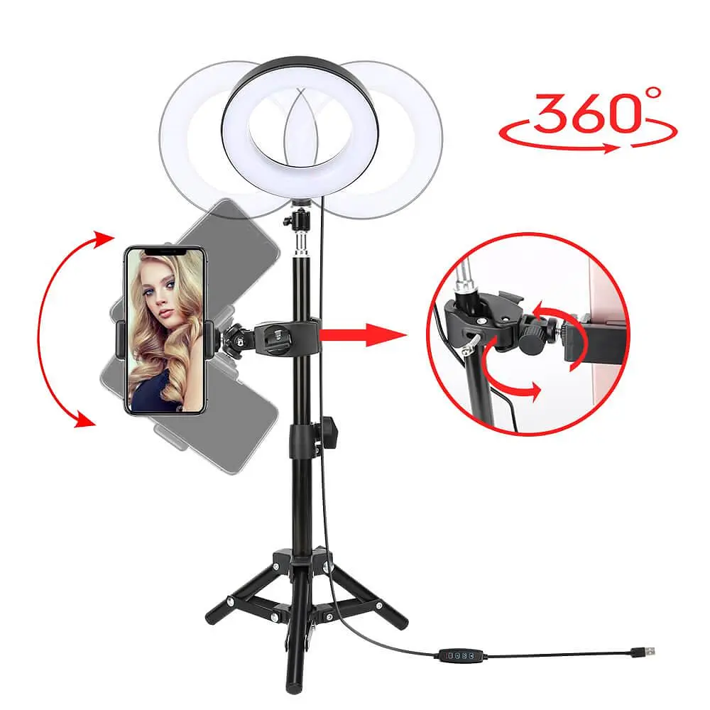 Лампа 8" на штативі з пультом Bluetooth Тримач із кільцевим освітленням MY108 - фото 5