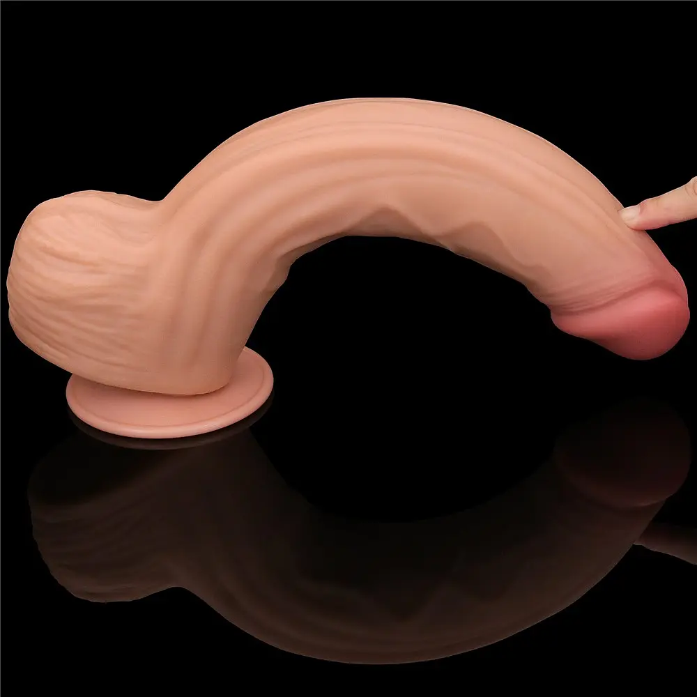 Фаллоимитатор LoveToy Sliding-Skin Dual Layer Dong King Sized 31 см телесный - фото 11