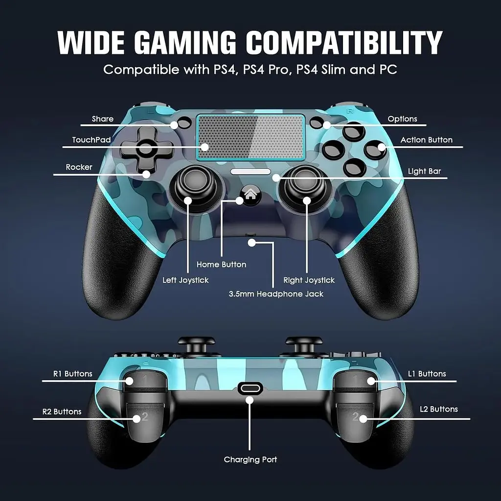 Бездротовий контролер JORREP для PS4 сумісний з PS-4/Slim/Pro - фото 3