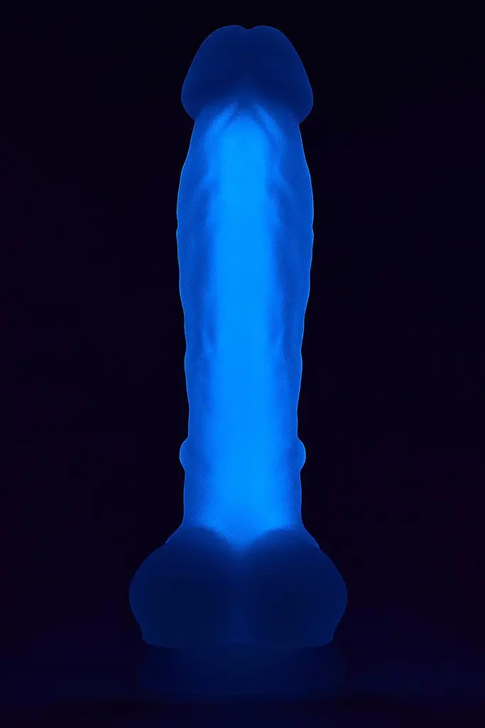 Неоновый фаллоимитатор DreamToys Radiant 19 см синий - фото 12