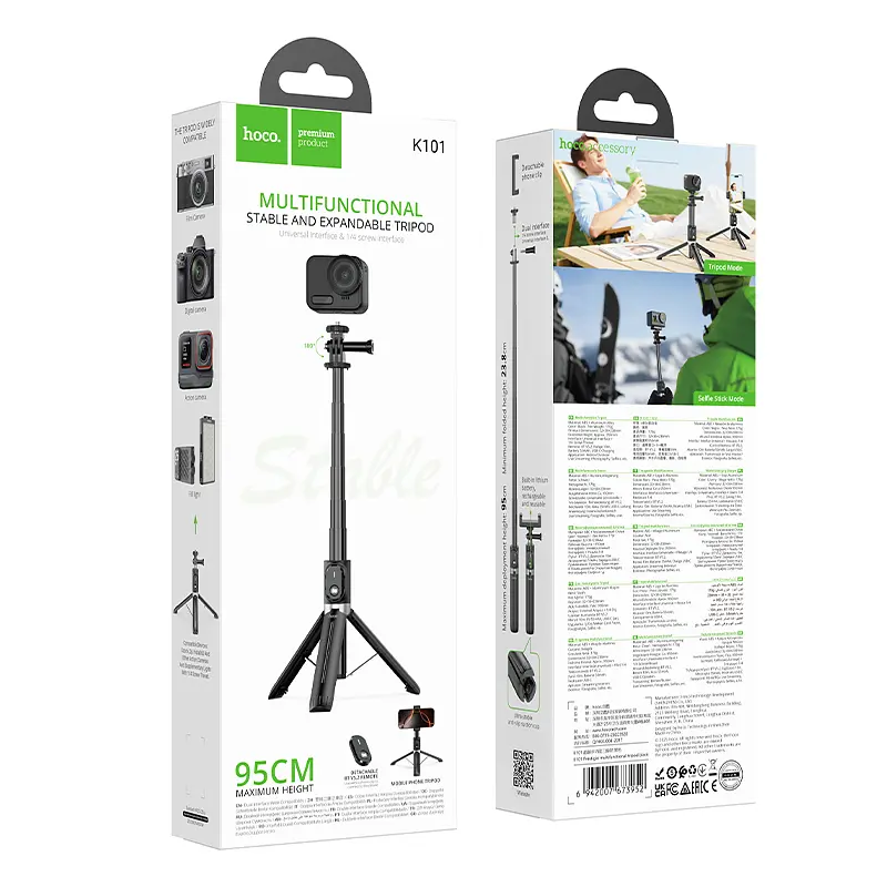 Штатив HOCO K101 Prestigio multifunctional tripod Black - фото 9