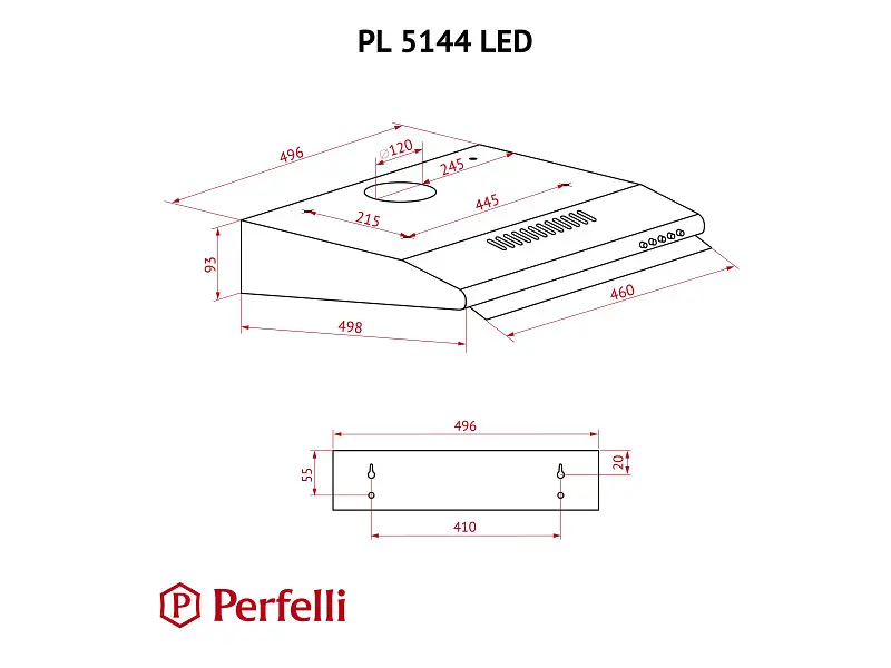 Витяжка Perfelli PL 5144 DARK BR LED - фото 11
