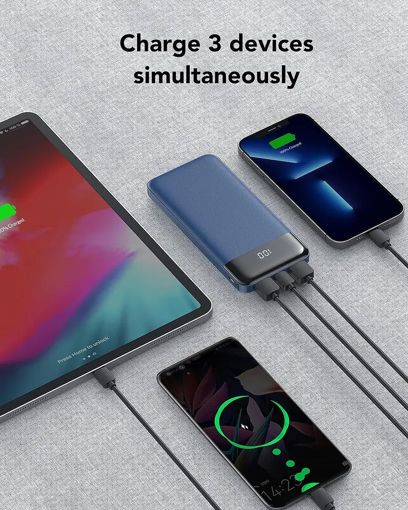 Акумулятор Charmast 10400mAh Power Bank USB C зі світлодіодним дисплеєм Тип C - фото 4