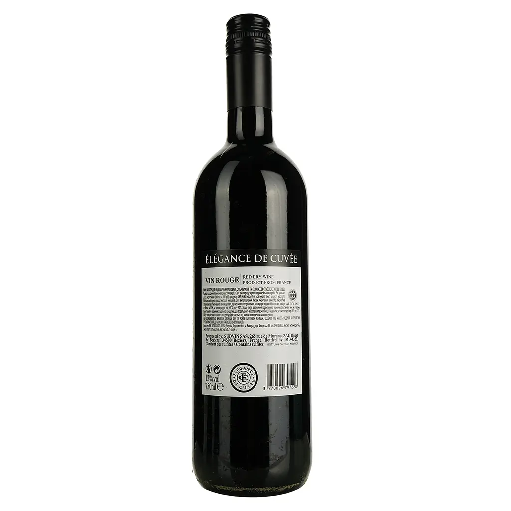 Вино Elegance de Cuvee Rouge червоне сухе 0.75 л - фото 2