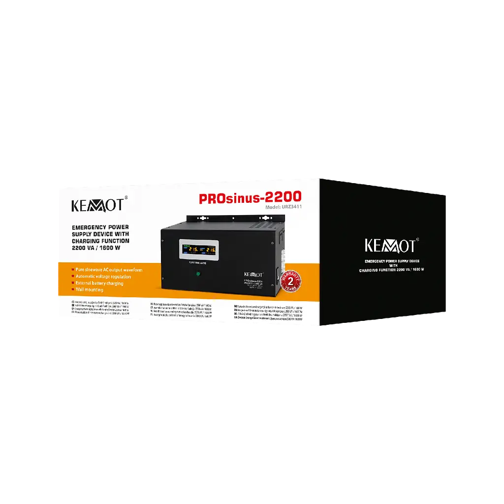 ИБП преобразователь напряжения Kemot PROsinus 2200 12/230V (2200VA/1600W) Slim URZ3411 - фото 2