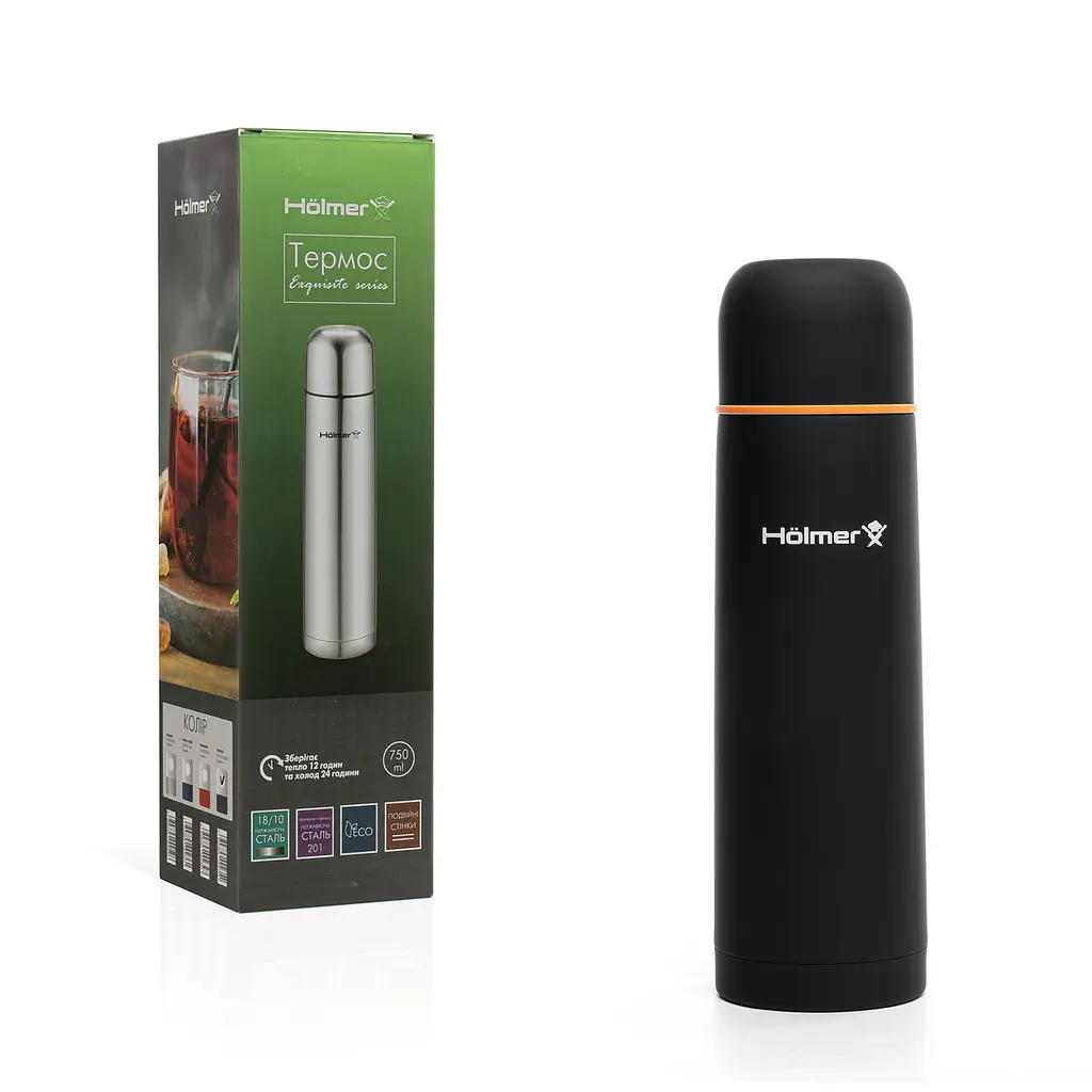 Термос Holmer TH-00750-SRBO Exquisite 750 мл чорний (TH-00750-SRBO Exquisite) - фото 10