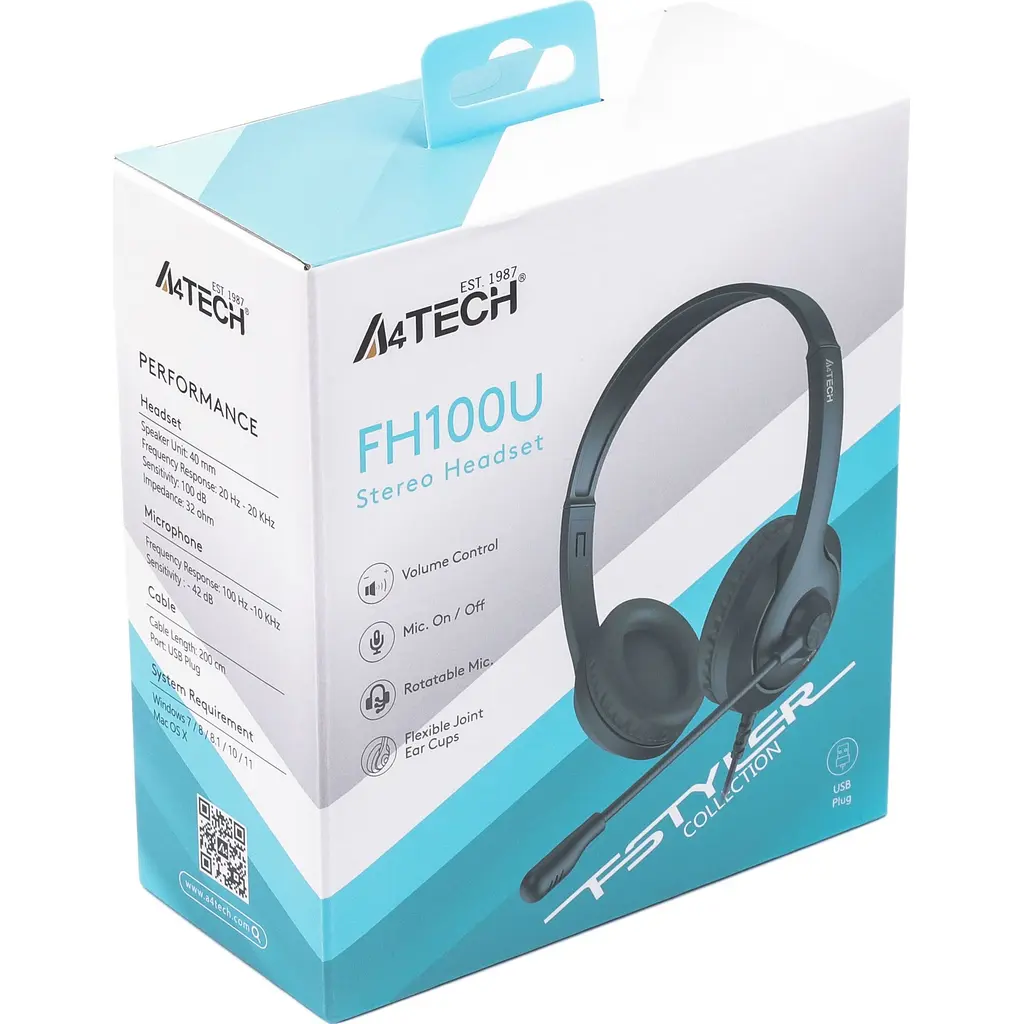 Комп'ютерна гарнітура A4Tech FH100U Black - фото 8
