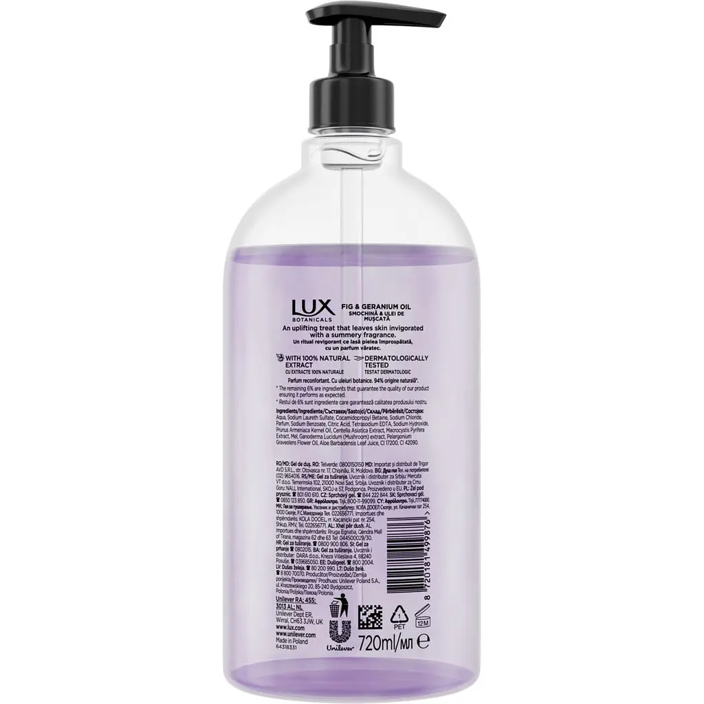 Гель для душу Lux Botanicals Інжир та Олія герані 720 мл - фото 2