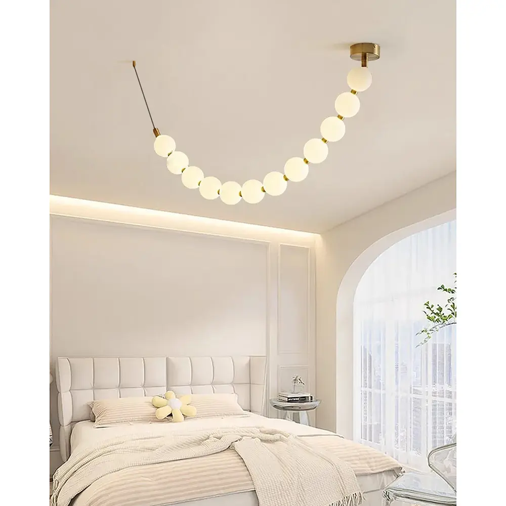 Люстра из серии Perla на 12 шариков Ø 15 см 210 см 3 световых режима | Line F | Ст. MBJ11-2029 - фото 2