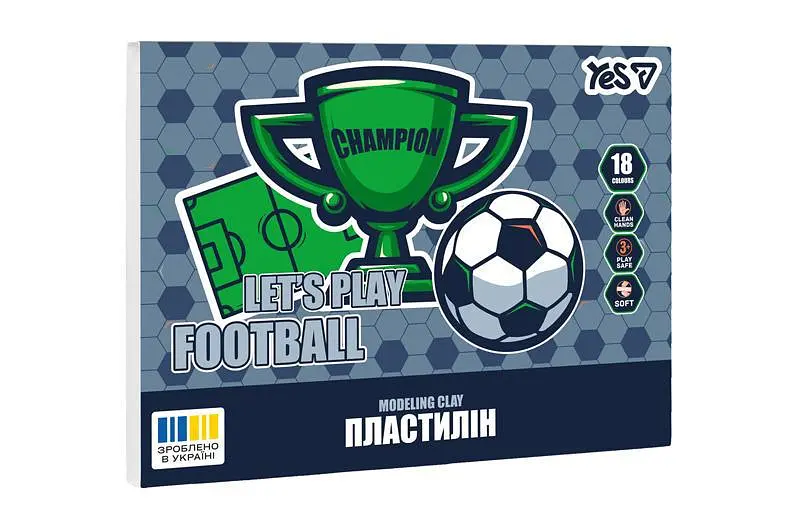 Пластилін 540715 18 кольорів, 360 г "Football" Yes