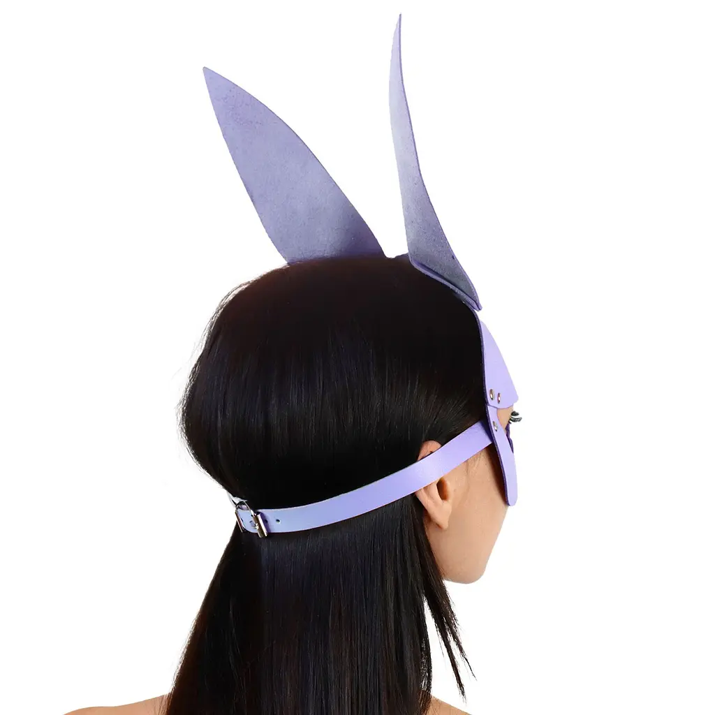 Маска Art of Sex Bunny mask шкіряна зайчика лавандова - фото 2