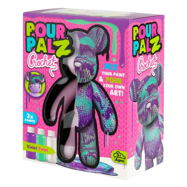 Набір для творчості ToyMonster Pour Palz Флюїд Арт Ведмедик Фіолетовий вайб S4 В'язані дива (FC-G0004C) - фото 5