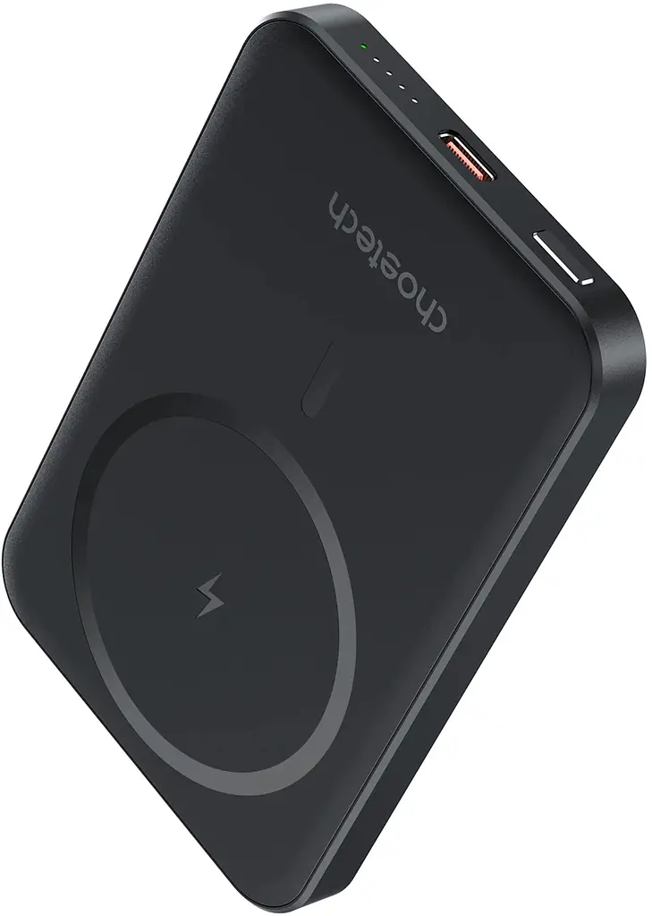 УМБ Choetech Magnetic Wireless 5000mAh 20W PD Qi-15W USB-C In/Out, тонкий, Black - фото 2