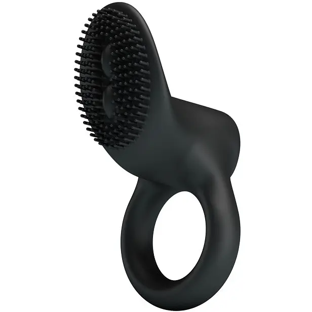 Віброкільце зі стимулятором із язичками Pretty Love LyBaile Cobra Penis Ring Vibrating Black, 5.1х2.6 см (чорний)