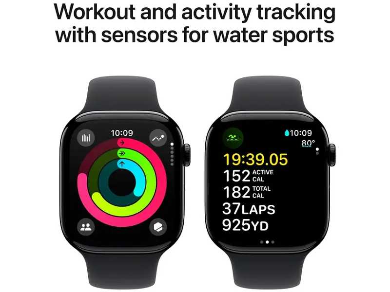 Смарт-годинник Apple Watch Series 10 GPS 46mm Jet Black Alu. Case w. Black Sport Band - M/L (MWWQ3) - фото 4