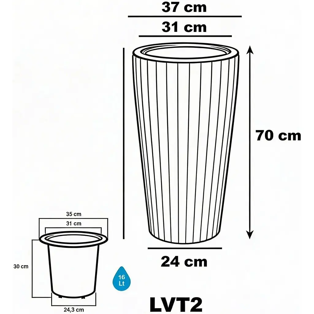 Вазон для квітів Serinova Lilium 16 л білий (40-LVT207204-200100) - фото 3