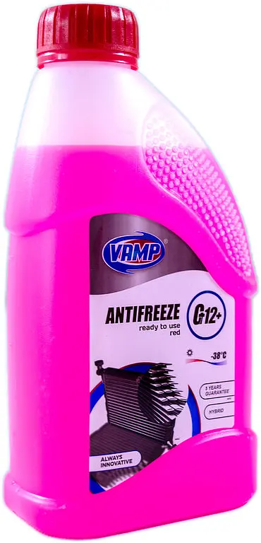 Антифриз Vamp G12+, -38 °C красный 1 л - фото 2