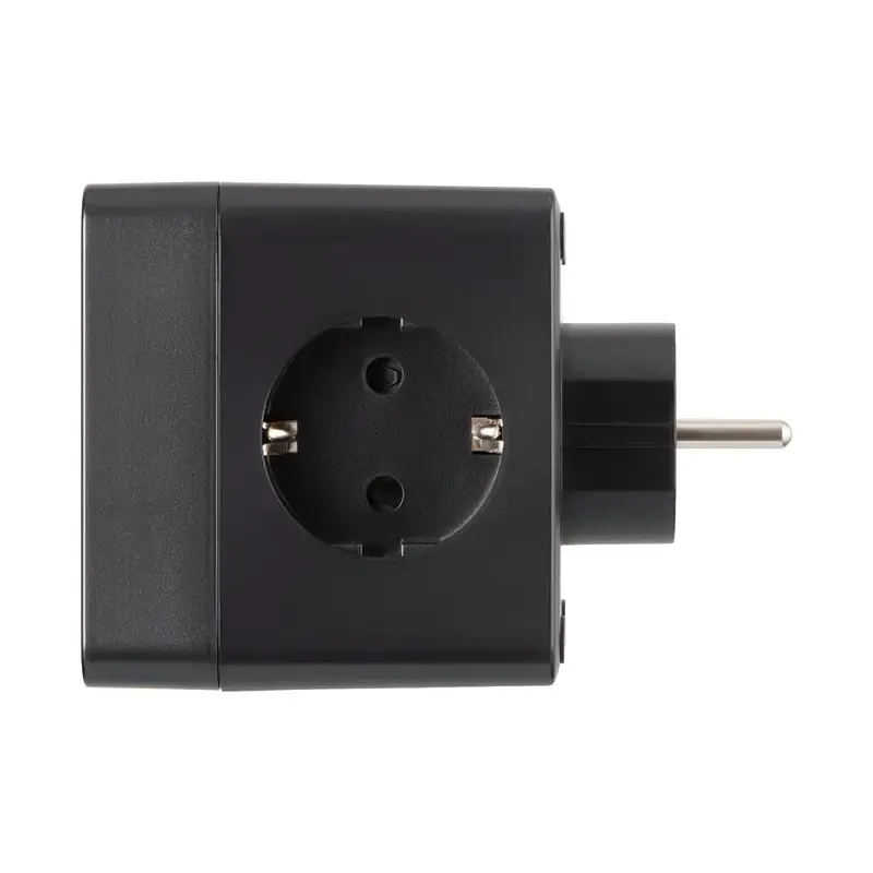 Мережевий адаптер 2E AD431 3xТипF, 16A, 2xUSB-A, 1x USB-C Чорний (2E-AD431BK) - фото 3