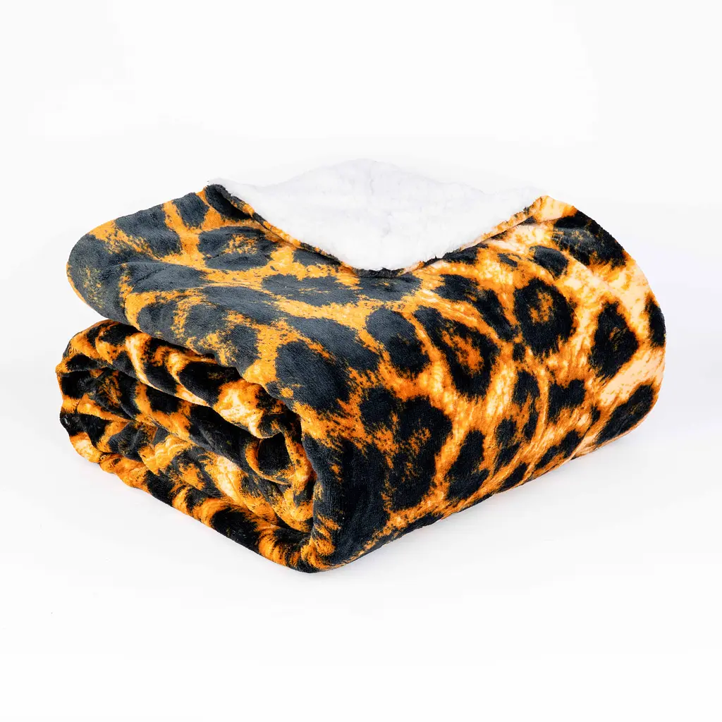 Плед флісовий Sherpa Дикий Леопард двосторонній Love You 200 x 220 см ly9224