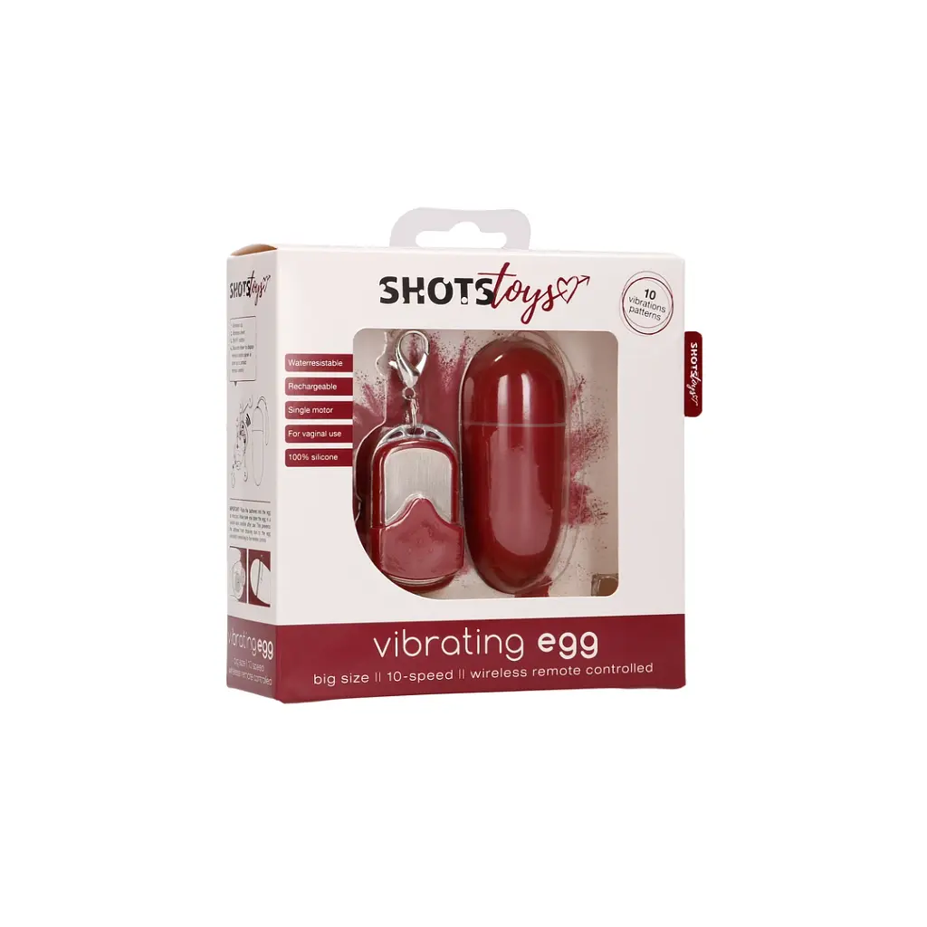 Віброяйце ShotsToys Remote Vibrating Egg, 8 см (червоний) - фото 8