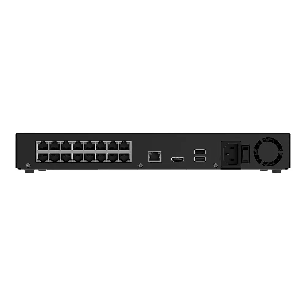 IP-відеореєстратор 16-канальний 12Mp Ajax NVR H2D16PAC (16-ch) Black з 16 портами PoE (26-00730) - фото 4