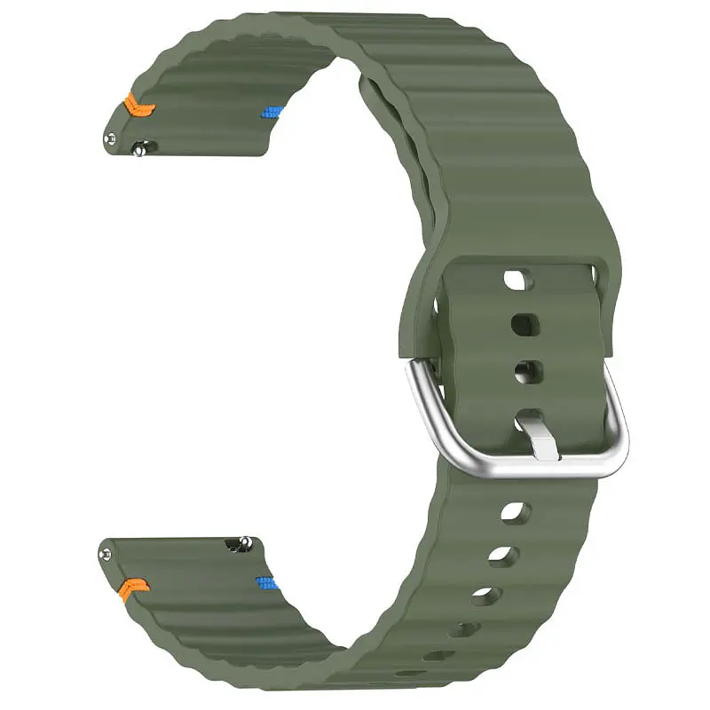 Силіконовий ремінець Wavy для Smart Watch 20mm Dark Olive - фото 2