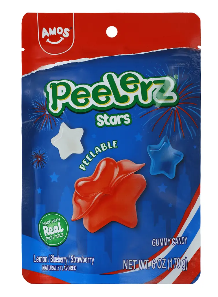 Жувальні цукерки Amos Peelerz Stars 170г
