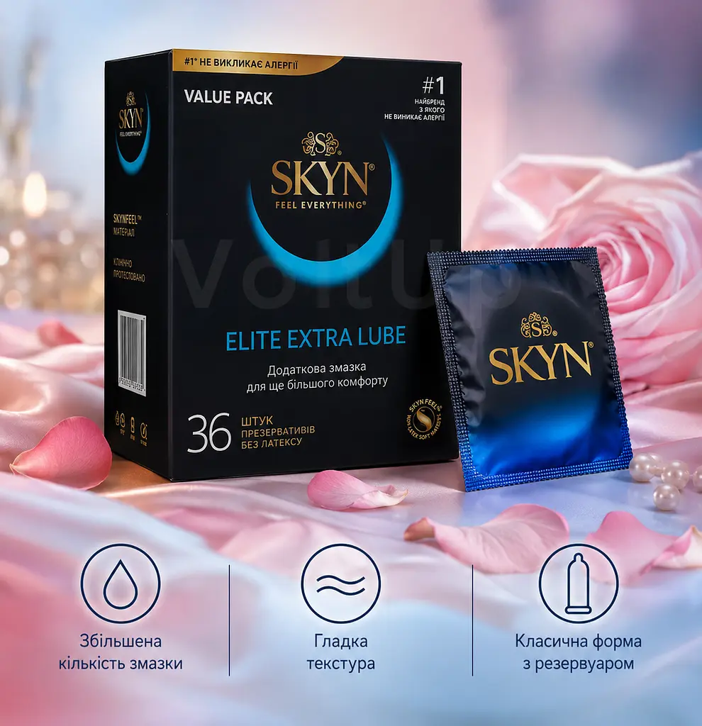 Презервативи Skyn Extra Lube безлатексні 36 шт — гладкі поліізопренові презервативи 53 мм з рясною змазкою - фото 3